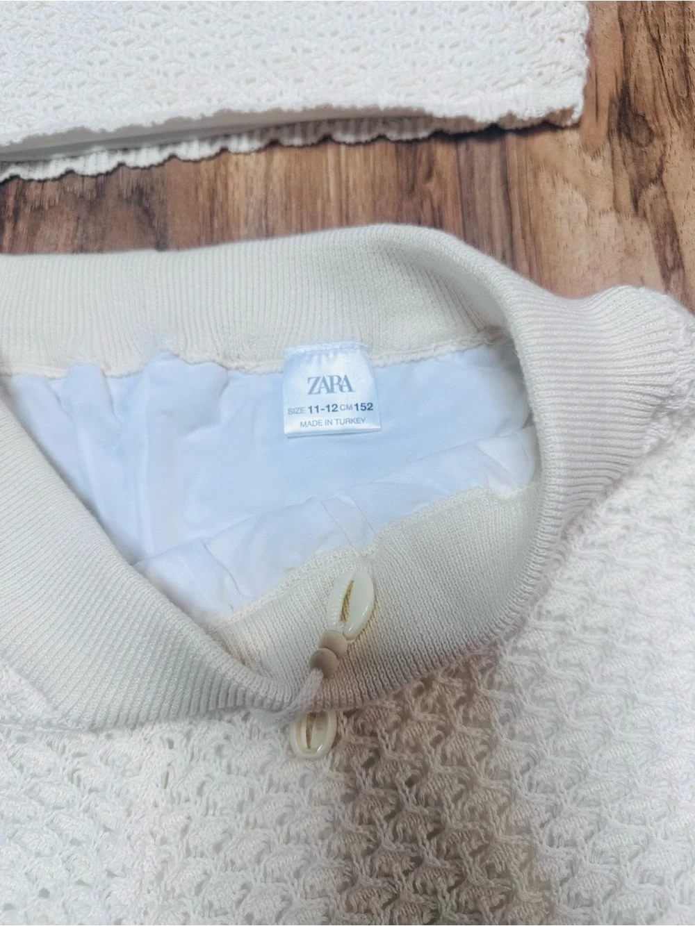 Zara Cream Knit Cropped Bandeau Top & Lounge Shorts Set